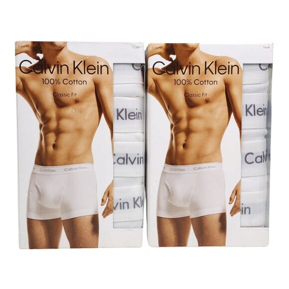 Calvin Klein Mens Size XL Trunks 10 Pair Classic Fit White 2 Boxes of 5 each - Picture 7 of 7